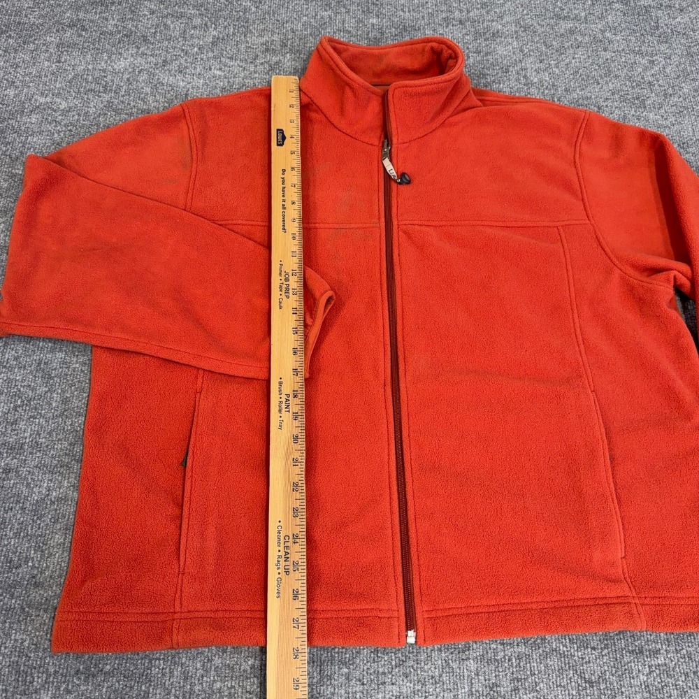 LL Bean Fleece Jacket Men 2XL Orange Inner Liner Full Zip Mock Neck Outdoor READ - Picture 7 of 10